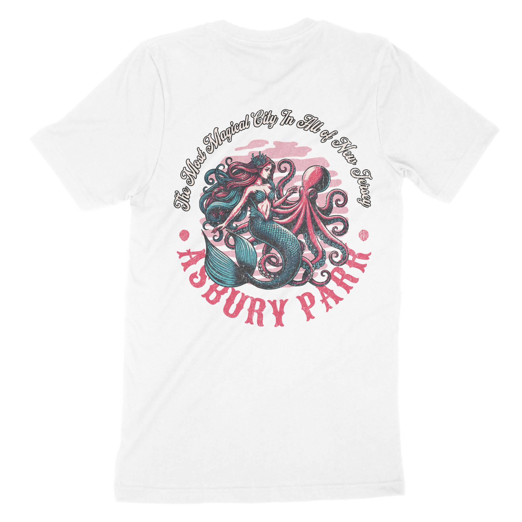 Asbury Park Magical Mermaid T-Shirt in White - back view