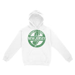 Asbury Park New Jersey State Hoodie in White - front view