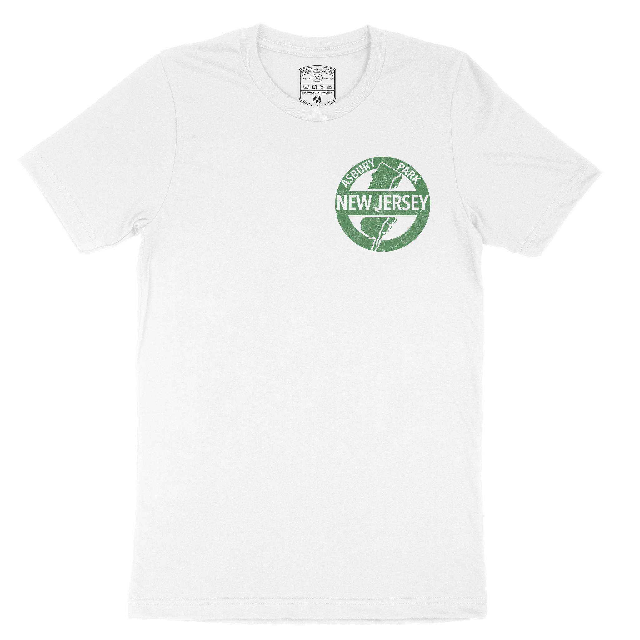 Asbury Park New Jersey State T-Shirt in White - front view