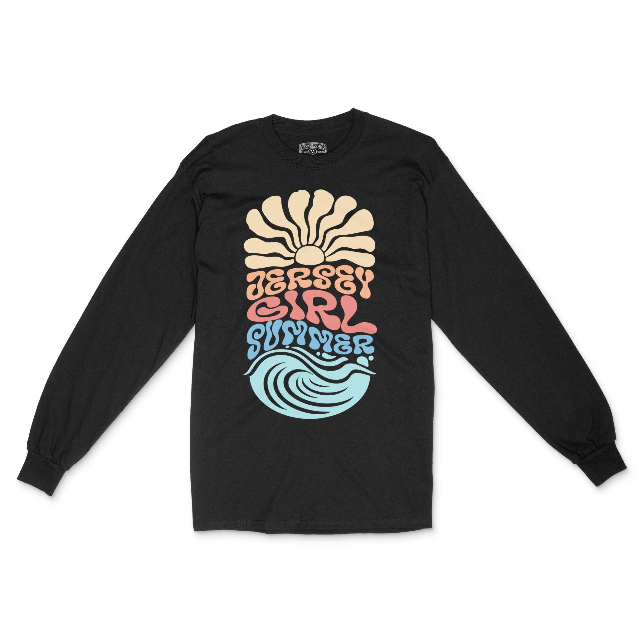 Asbury Park Jersey Girl Summer Longsleeve in Black - front view