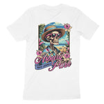 Asbury Park Surf Skeleton T-Shirt in White - back view