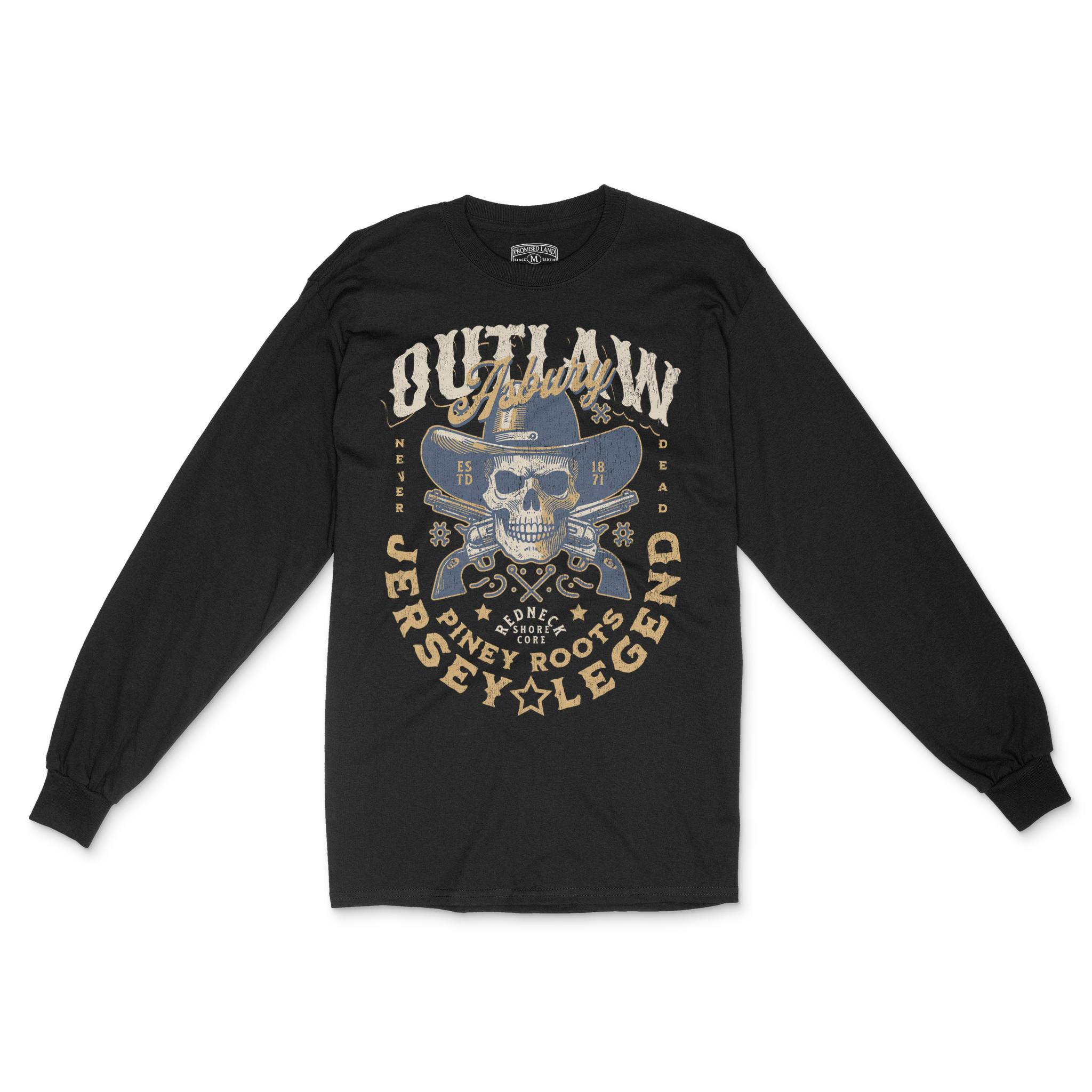 Asbury Park Outlaw Legend Longsleeve in Black - front view