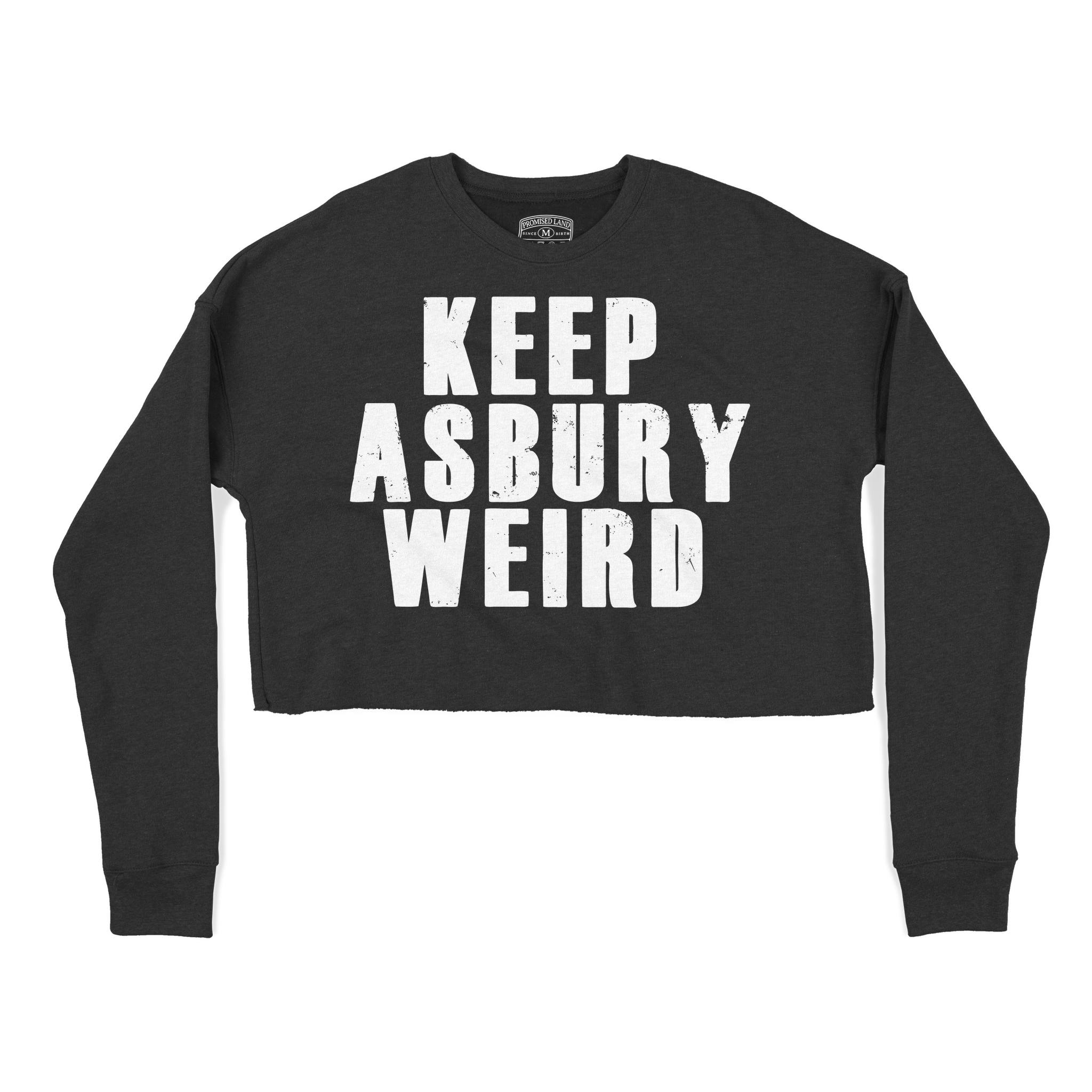 Asbury Park Keep Asbury Weird Cropped Crew in Black - front view