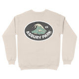 Asbury Park Wave Oval Crewneck in Natural - back view