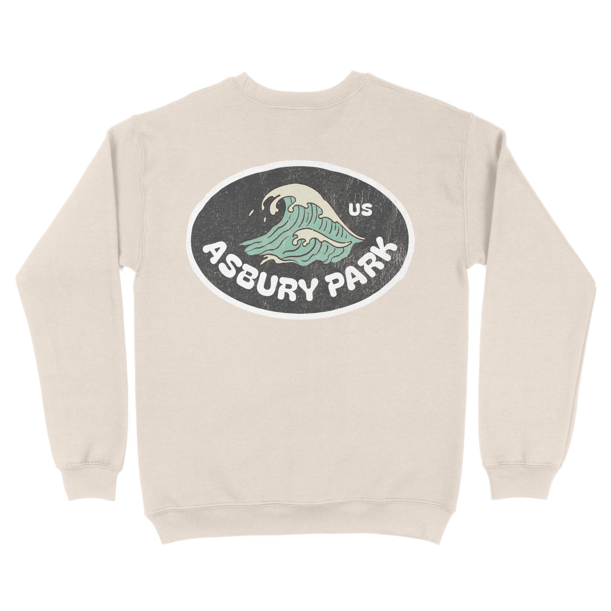 Asbury Park Wave Oval Crewneck in Natural - back view