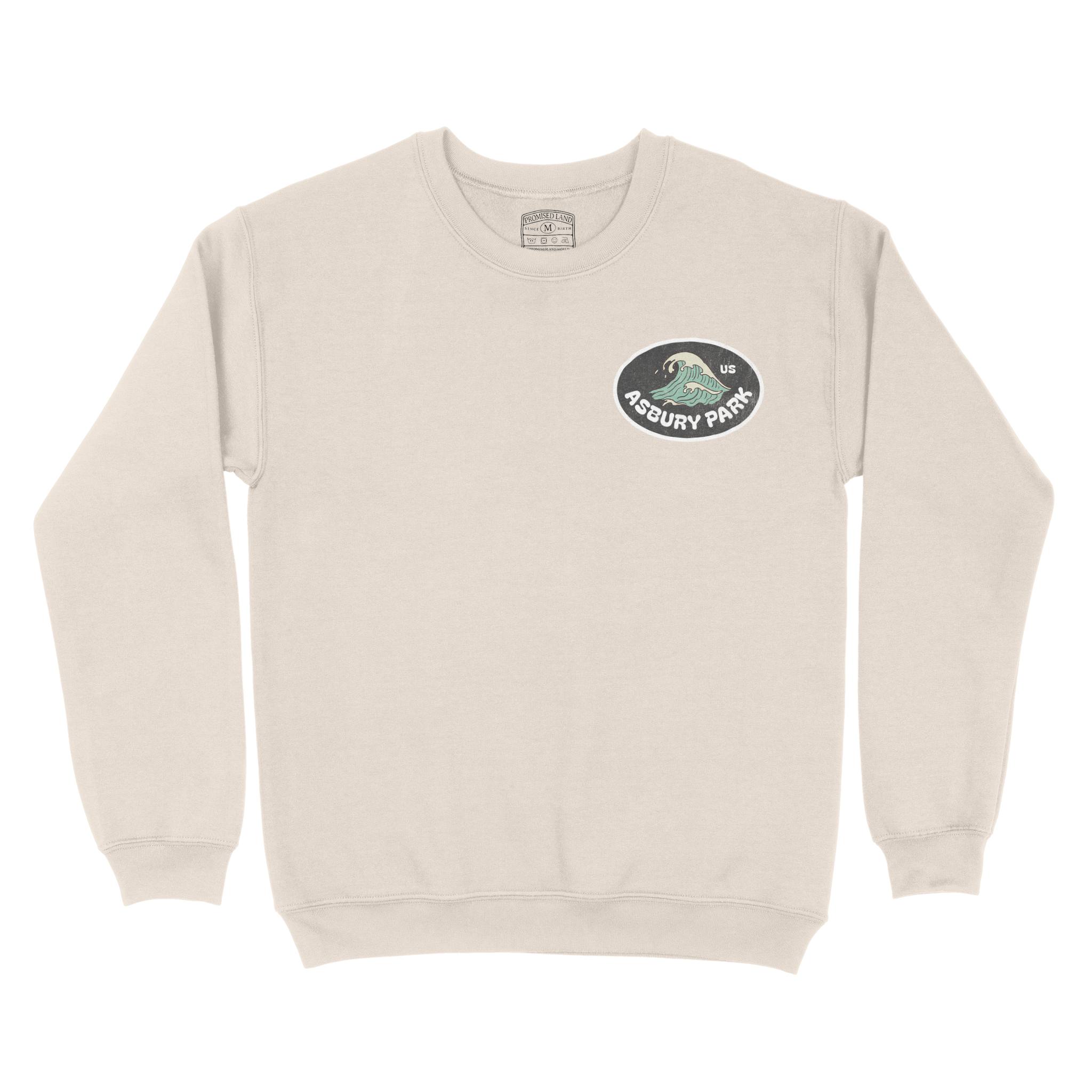 Asbury Park Wave Oval Crewneck in Natural - front view