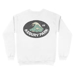 Asbury Park Wave Oval Crewneck in White - back view