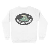 Asbury Park Wave Oval Crewneck in White - back view