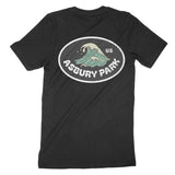 Asbury Park Wave Oval T-Shirt in Black - back view