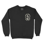 Asbury Park Anchor 1871 Crewneck in Black - front view