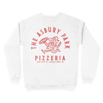 Asbury Park Pizzeria Crewneck in White - back view